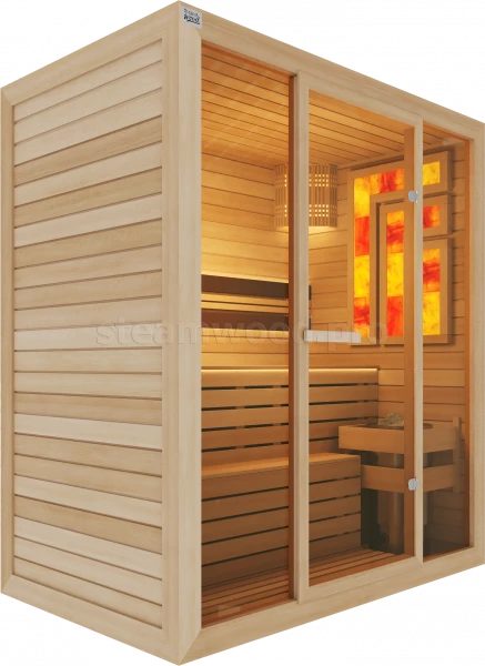 Трехместная финская сауна Comfort из кедра